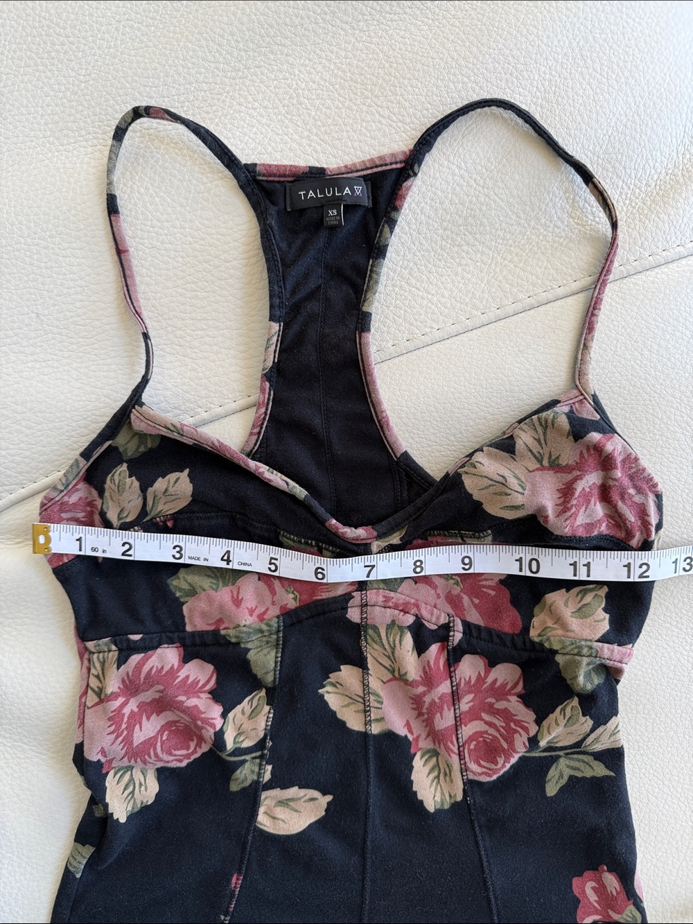 Talula Black Floral Racerback Tank with Pink Roses - Picture 4 of 8